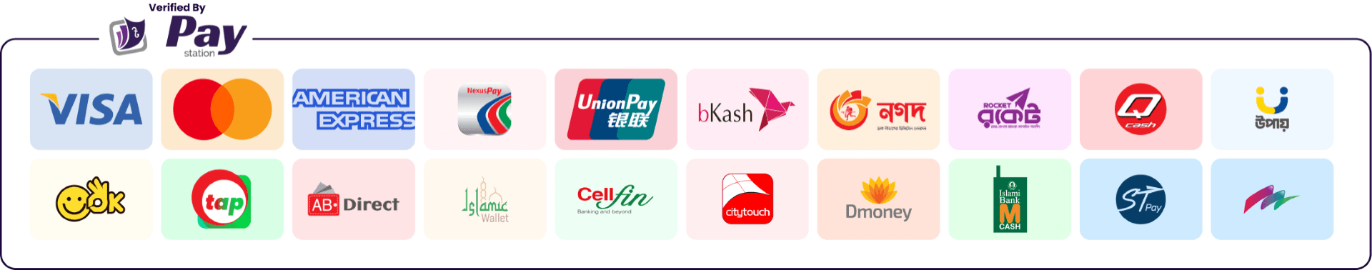 Verified by PayStation -- accepted payment methods